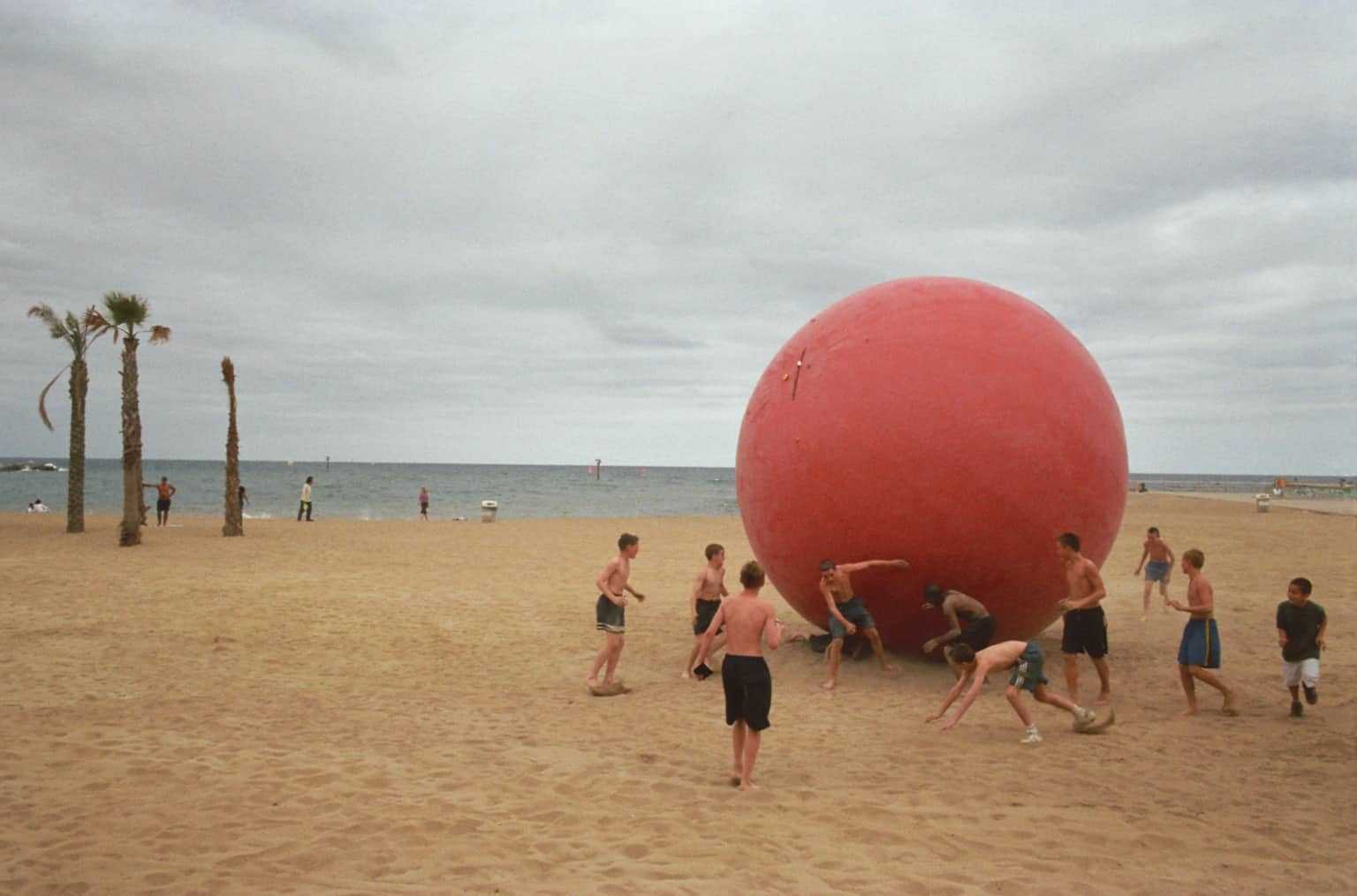 RedBall on the beach in Barcelona, 2002
